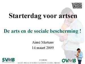 Starterdag voor artsen De arts en de sociale