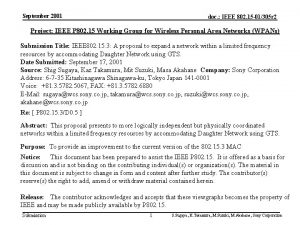 September 2001 doc IEEE 802 15 01305 r