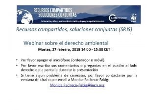 Recursos compartidos soluciones conjuntas SRJS Webinar sobre el