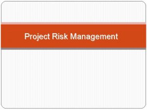 Project Risk Management The Importance of Project Risk