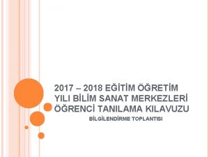 2017 2018 ETM RETM YILI BLM SANAT MERKEZLER