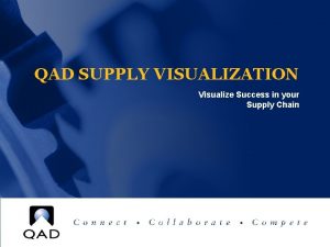 QAD SUPPLY VISUALIZATION Visualize Success in your Supply