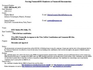 Forcing FemtocellBS Handover at Femtocell Disconnection Document Number