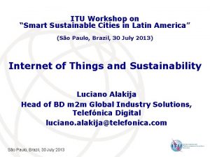 ITU Workshop on Smart Sustainable Cities in Latin