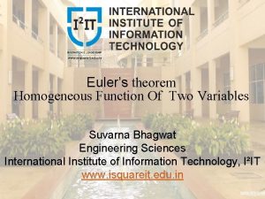 Eulers theorem Homogeneous Function Of Two Variables Suvarna