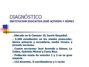 DIAGNSTICO INSTITUCION EDUCATIVA JOS ACEVEDO Y GMEZ Ubicada