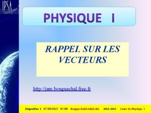 RAPPEL SUR LES VECTEURS http jam bouguechal free