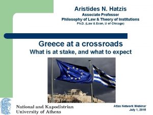 Aristides N Hatzis Associate Professor Philosophy of Law