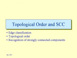 Topological Order and SCC Edge classification Topological order