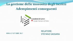 La gestione delle morosit degli iscritti Adempimenti conseguenti