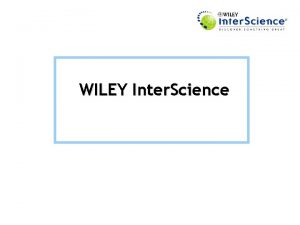 WILEY Inter Science Eriim Adresi http www 3