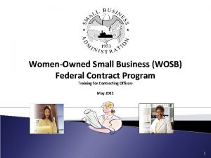 WomenOwned Small Business WOSB Federal Contract Program Training