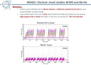 MD 421 Electron cloud studies BCMS and 8