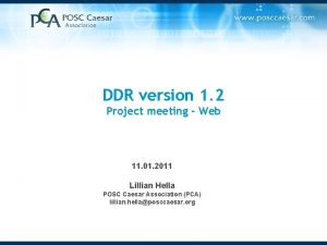 DDR version 1 2 Project meeting Web 11