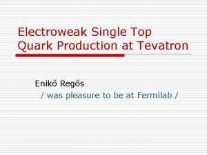 Electroweak Single Top Quark Production at Tevatron Enik