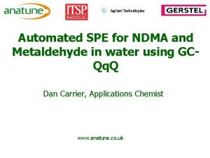 Automated SPE for NDMA and Metaldehyde in water