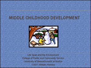MIDDLE CHILDHOOD DEVELOPMENT Life Span and the Environment