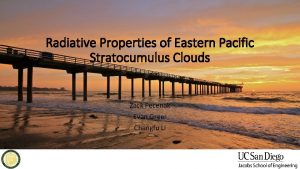 Radiative Properties of Eastern Pacific Stratocumulus Clouds Zack