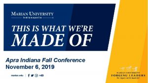 Apra Indiana Fall Conference November 6 2019 Realistic