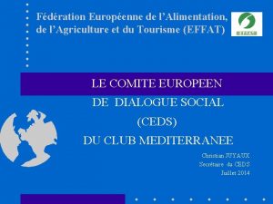 Fdration Europenne de lAlimentation de lAgriculture et du