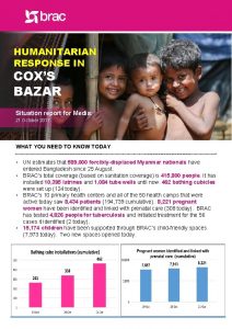 HUMANITARIAN RESPONSE IN COXS BAZAR Situation report for