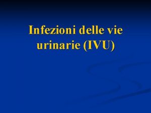 Infezioni delle vie urinarie IVU Perch conoscerle n