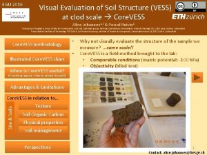 EGU 2016 Visual Evaluation of Soil Structure VESS
