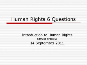 Human Rights 6 Questions Introduction to Human Rights