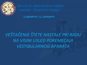 Zavod za zdravstvenu zatitu radnika eleznice Srbije Lj