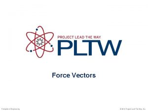 Force Vectors Principles of Engineering 2012 Project Lead