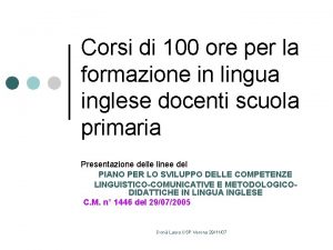 Corsi di 100 ore per la formazione in