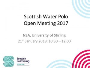 Scottish Water Polo Open Meeting 2017 NSA University