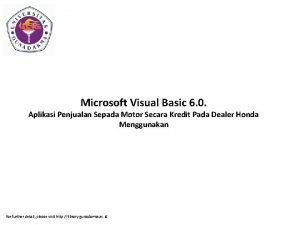 Microsoft Visual Basic 6 0 Aplikasi Penjualan Sepada