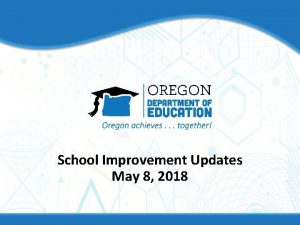 School Improvement Updates May 8 2018 Priority Schools