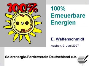 SolarenergieFrderverein Deutschland e V 100 Erneuerbare Energien E