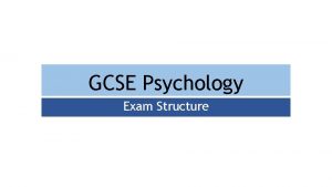 GCSE Psychology Exam Structure The Papers Paper 1