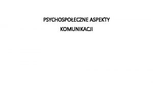 Fazy komunikowania terapeutycznego