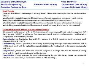 University of Mustansiriyah Faculty of Engineering Computer Engineering