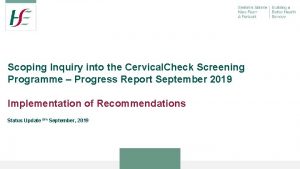 Scoping Inquiry into the Cervical Check Screening Programme