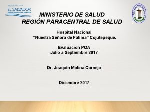 MINISTERIO DE SALUD REGIN PARACENTRAL DE SALUD Hospital