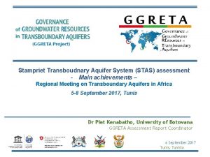 Stampriet Transboudnary Aquifer System STAS assessment Main achievements