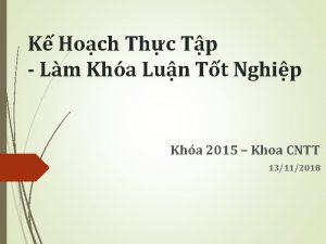 K Hoch Thc Tp Lm Kha Lun Tt