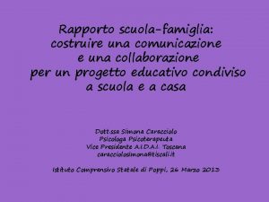 Rapporto scuolafamiglia costruire una comunicazione e una collaborazione