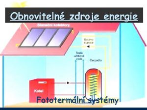 Obnoviteln zdroje energie Fototermln systmy Obecn informace V