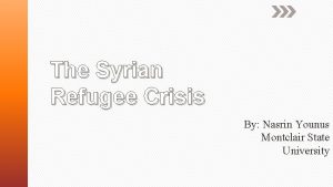 The Syrian Refugee Crisis By Nasrin Younus Montclair