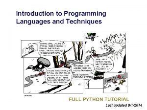 Introduction to Programming Languages and Techniques xkcd com