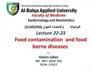 Faculty of Medicine Epidemiology and Biostatistics 31505204 Lecture