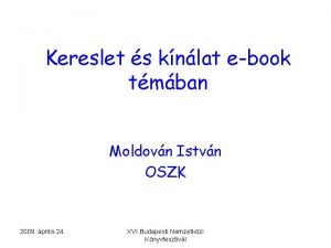 Kereslet s knlat ebook tmban Moldovn Istvn OSZK