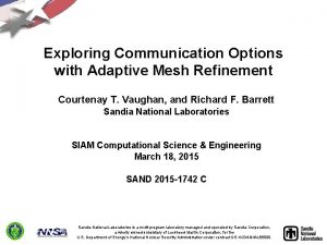 Exploring Communication Options with Adaptive Mesh Refinement Courtenay