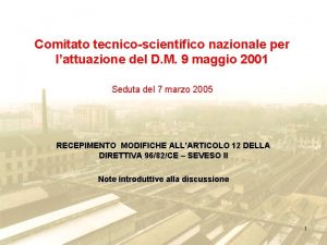 Comitato tecnicoscientifico nazionale per lattuazione del D M